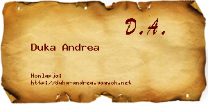 Duka Andrea névjegykártya
